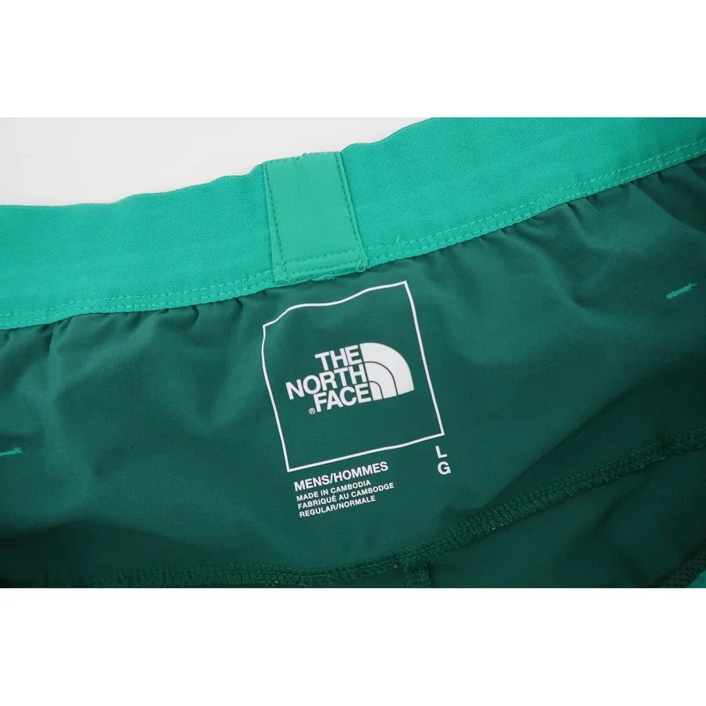 The North Face Trailwear OKT Trail Shorts‎ Mens Large Rust Green Colorblock